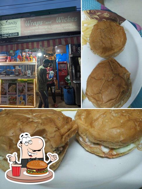 Order a burger at Wraps and Wiches