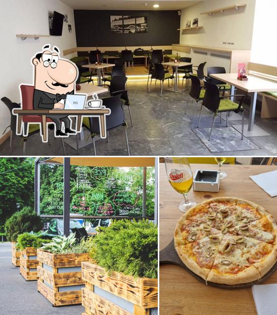 La interni e pizza del ristorante