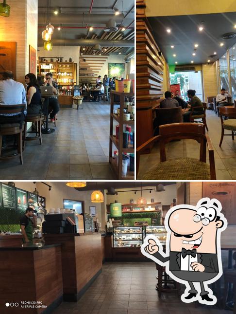 The interior of Starbucks