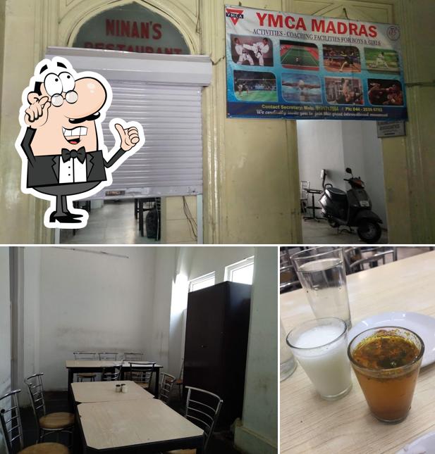 Among different things one can find interior and beverage at Ninan's Restaurant