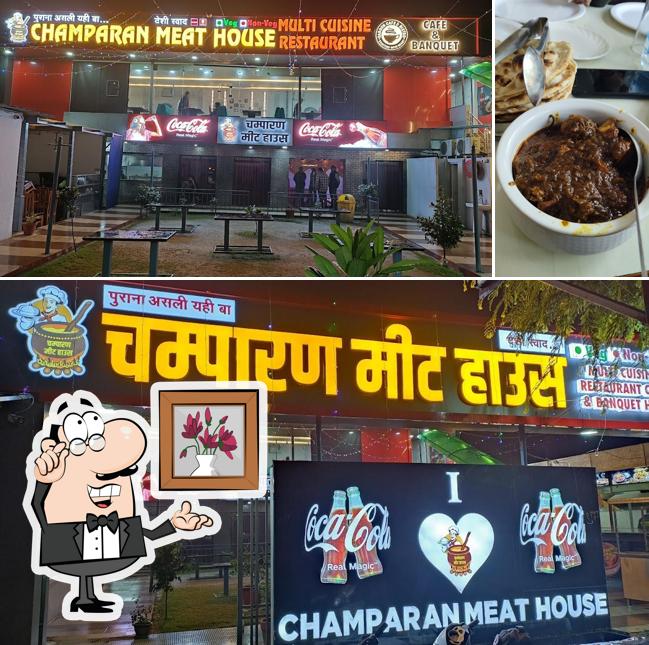 The photo of interior and food at Champaran Meat House