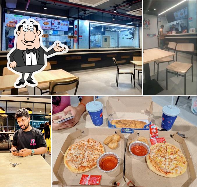 The interior of Domino's Pizza Parshuram Nagar, Agra