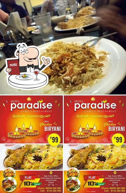 Food at Hotel Paradise Family Restaurant