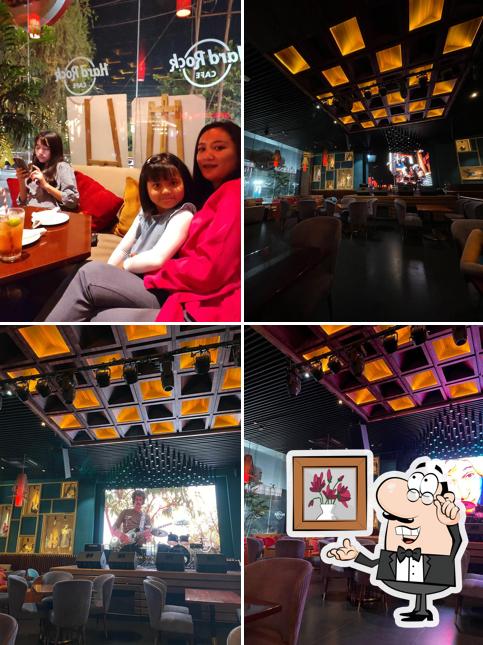 Take a seat at one of the tables at Hard Rock Cafe