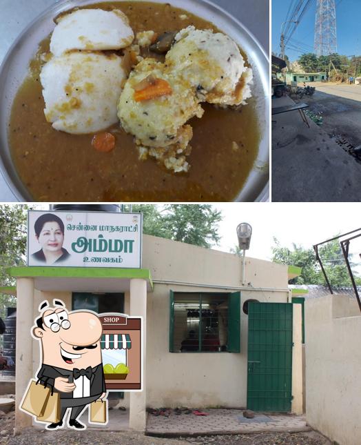 The restaurant's exterior and food