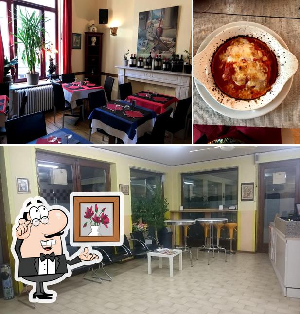 Questa è la immagine che mostra la interni e cibo di Pizzeria Da Abramo