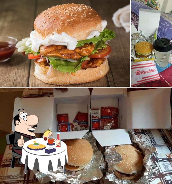 Get a burger at RushHrs