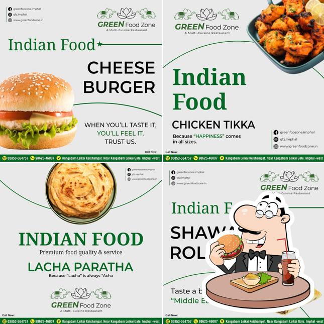 Get a burger at GREEN FOOD ZONE /INDIAN MASALA