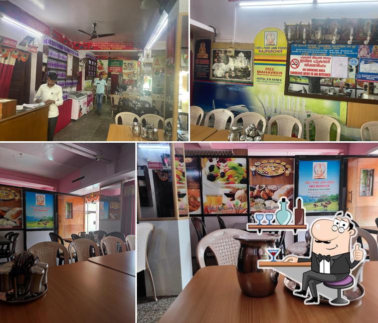 The interior of Shree Gujarathi Marwadi Bhojanalaya Restaurant