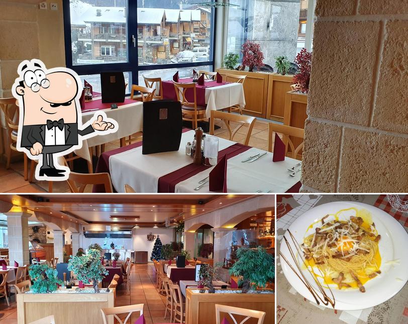 Dai un’occhiata alla foto che presenta la interni e cibo di Restaurant-Pizzeria Mont Calme