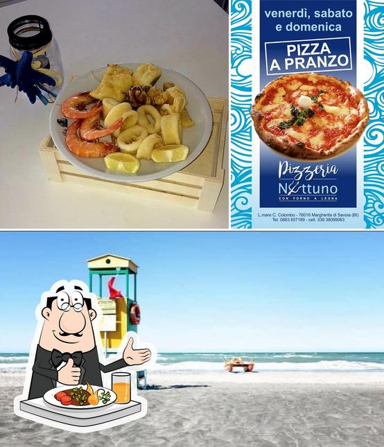 Lido Nettuno si caratterizza per la cibo e esterno