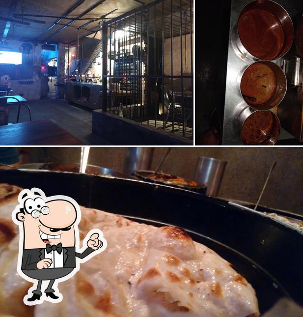 Check out the photo depicting interior and food at LockUp Restaurant