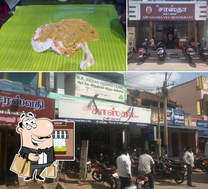 The restaurant's exterior and food