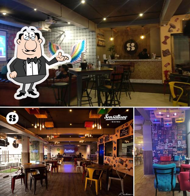 Take a seat at one of the tables at Sensations Bistro