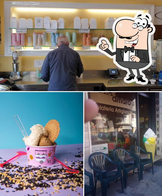 Tra le diverse cose da Gelateria DolceAmaro si possono trovare la interni e cibo