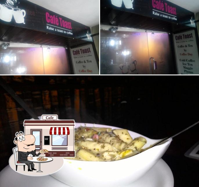 Among different things one can find exterior and food at Cafe Toast