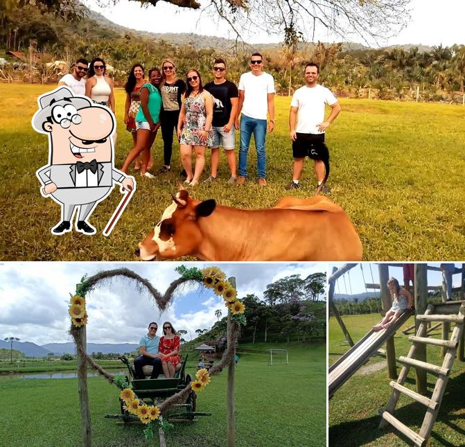 A exterior e área de lazer do restaurante