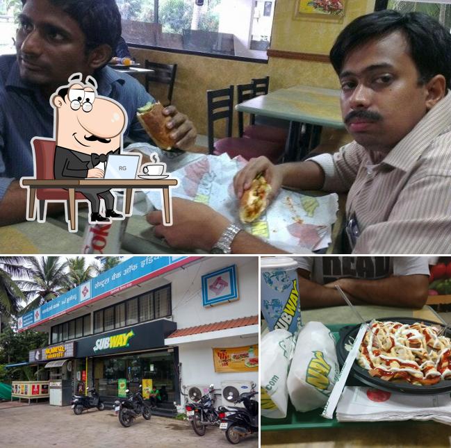 Take a seat at one of the tables at Subway Thiruvananthapuram
