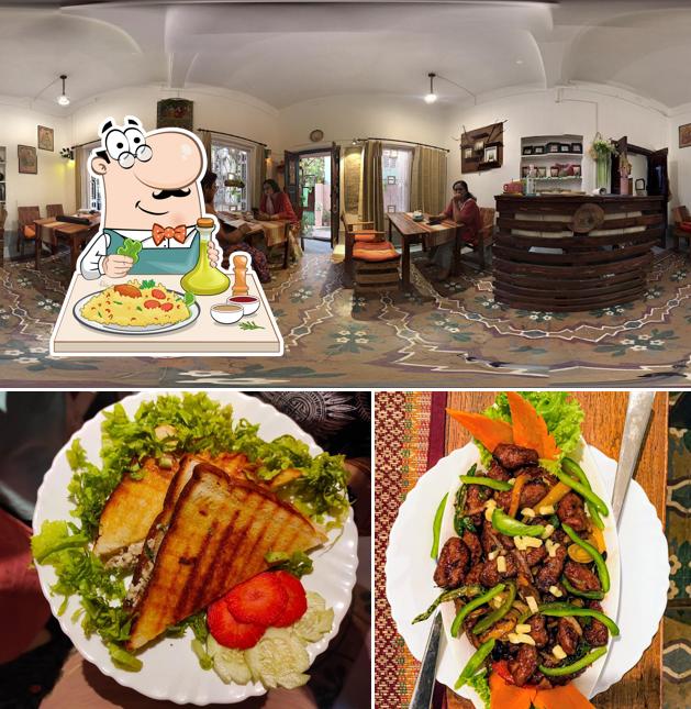 This is the photo showing food and interior at Moutat