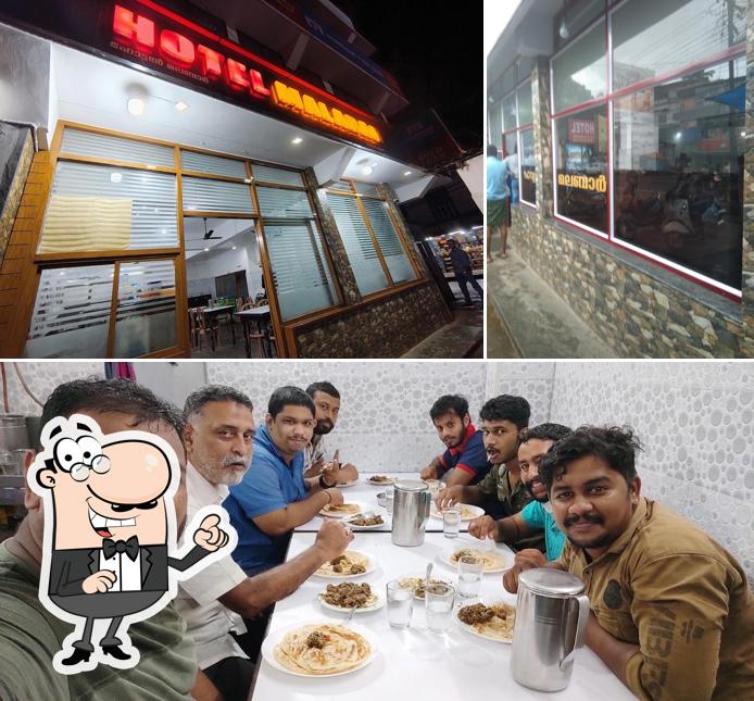 The interior of Hotel Malabar Family restaurant