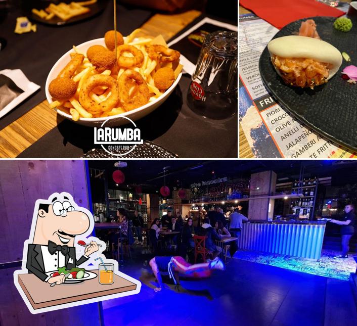 Questa è la foto che raffigura la cibo e esterno di La Rumba Concept Pub