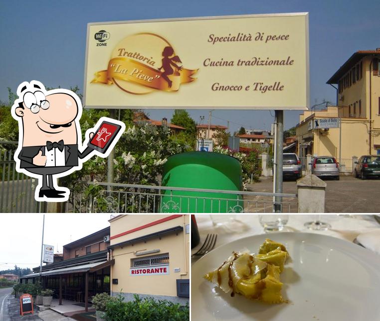 La esterno e cibo del ristorante
