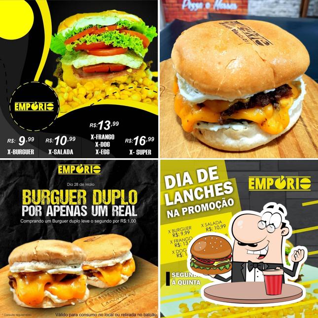Os hambúrgueres do Empório Lanches E Pizzas Lages irão satisfazer diferentes gostos
