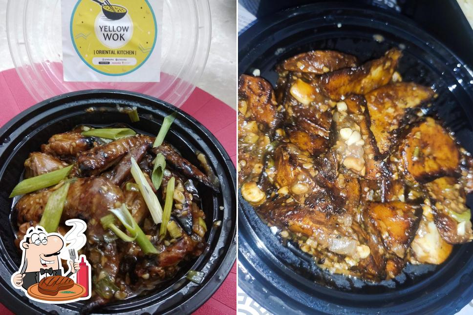 Meat dishes are served at Yellow Wok - Oriental Kitchen