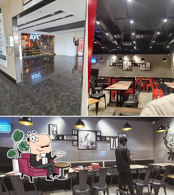 Take a seat at one of the tables at KFC