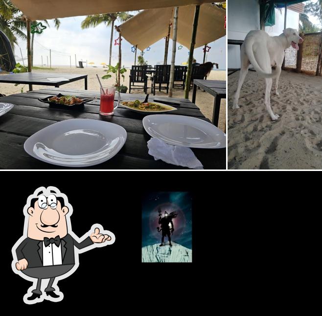 The interior of Marari Beach hut Resto Cafe