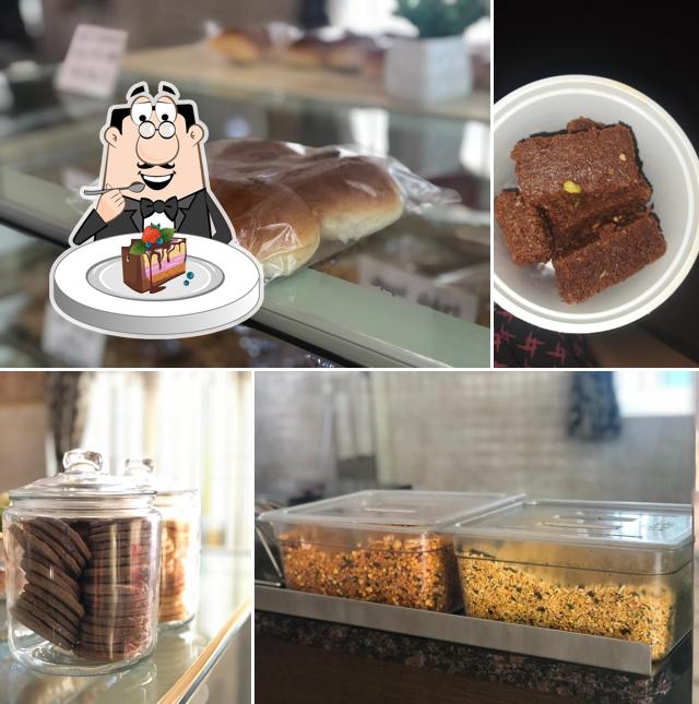 Chocolate cake at Mathura's Cafe