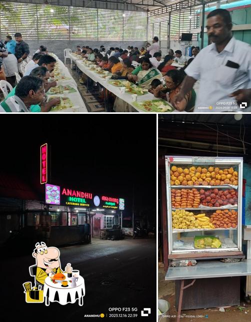 This is the photo displaying food and exterior at Anandhu Hotel