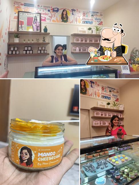 Among different things one can find food and interior at Miss Cheesecake