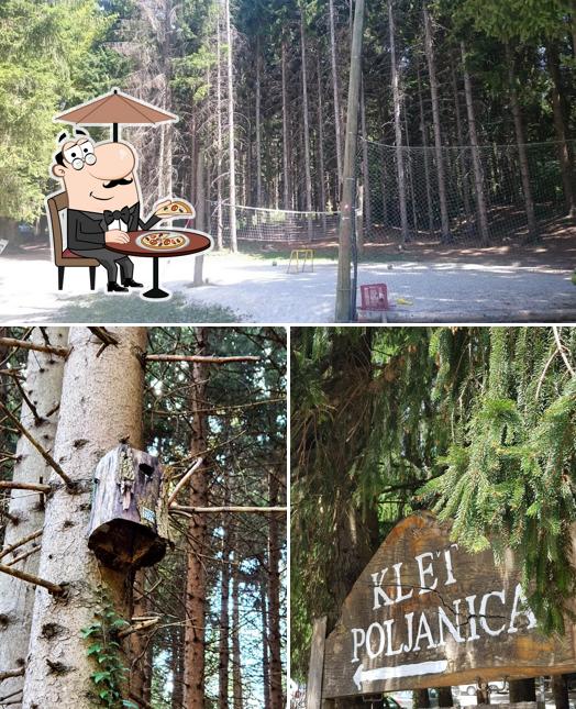 Goditi la vista dagli esterni di Klet Poljanica