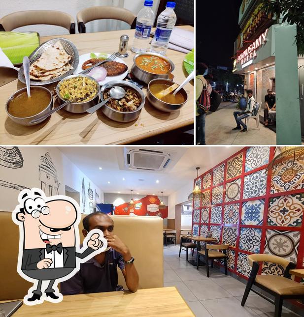 The interior of Ponnusamy Hotel Kotturpuram : Best Food Best Health