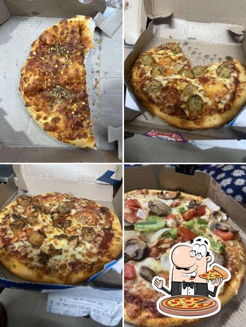 At Domino's Pizza Patwari, Greater Noida, you can try pizza