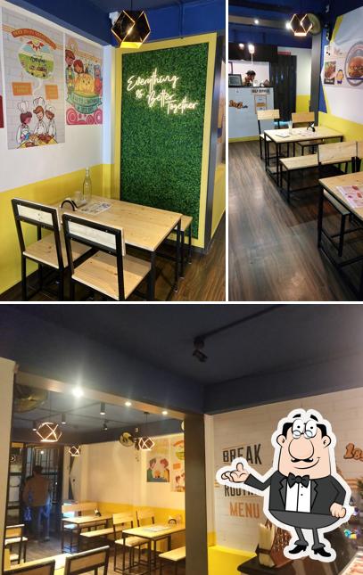 The interior of 1By2 Cafe - Porur