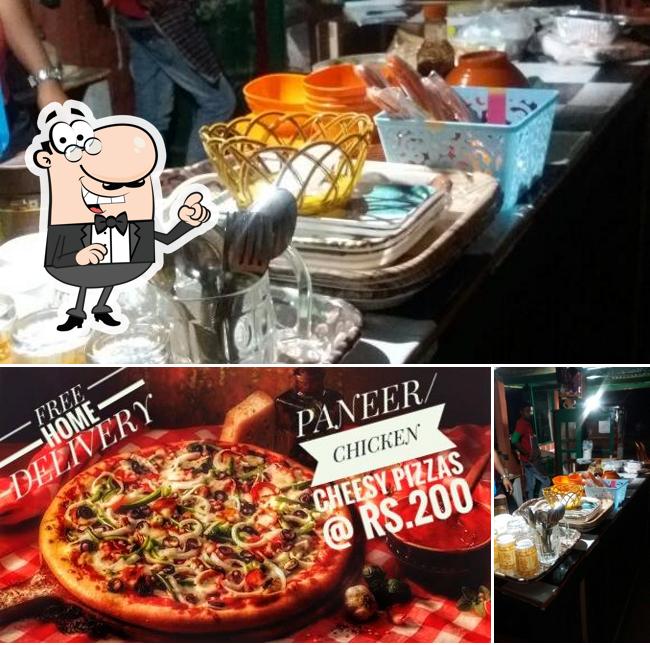 The restaurant's interior and food