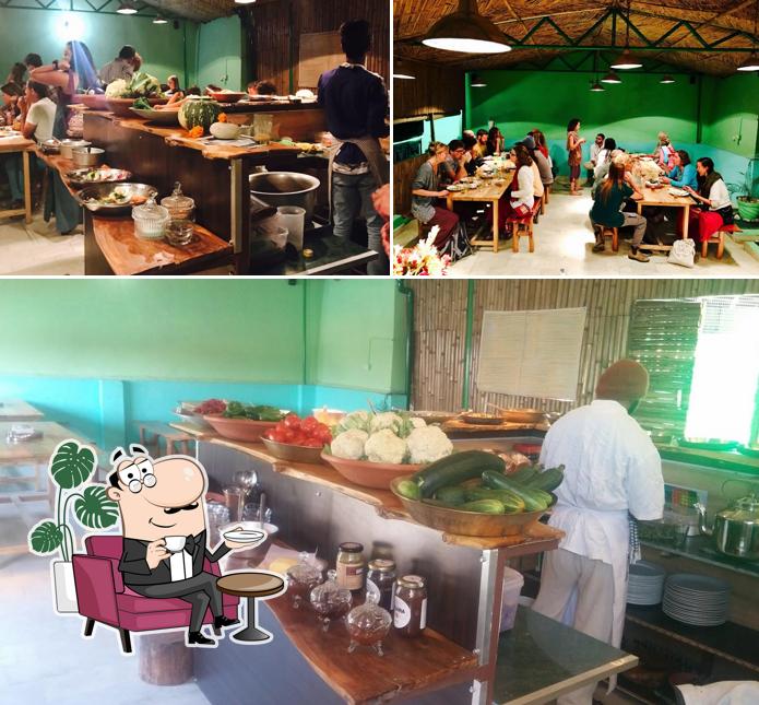 Take a seat at one of the tables at LA-SO-VA FRESH KITCHEN