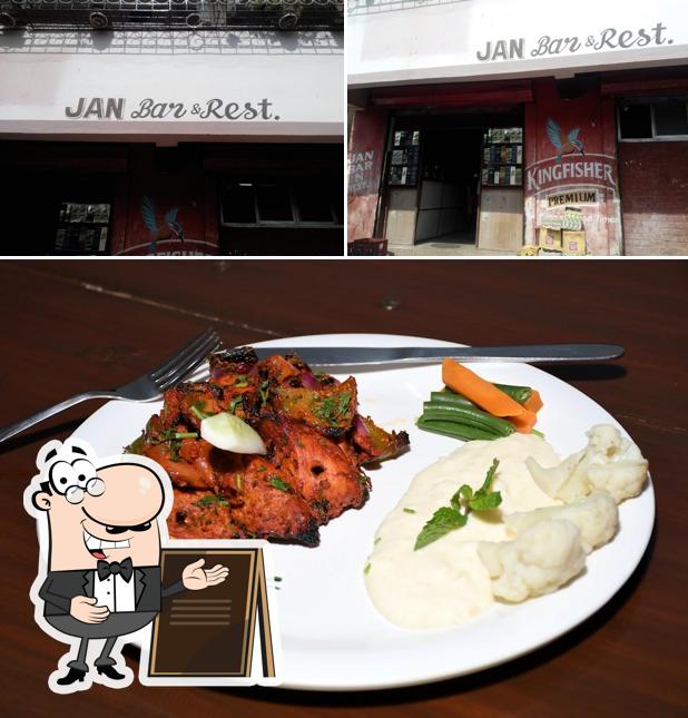 The restaurant's exterior and food