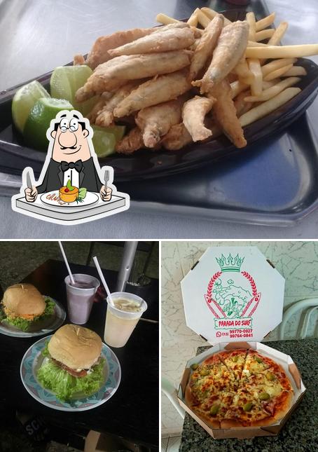 Comida em parada do surf