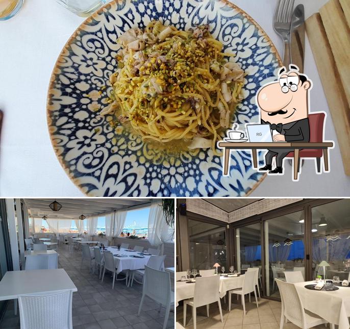 Guarda la foto che mostra la interni e cibo di Ristorante Stabilimento Balneare Filippo