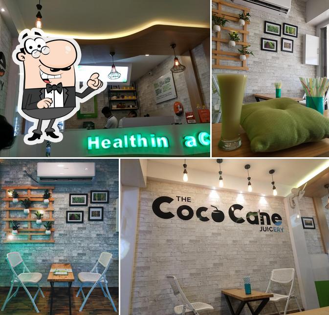 Take a seat at one of the tables at The CocoCane Juicery