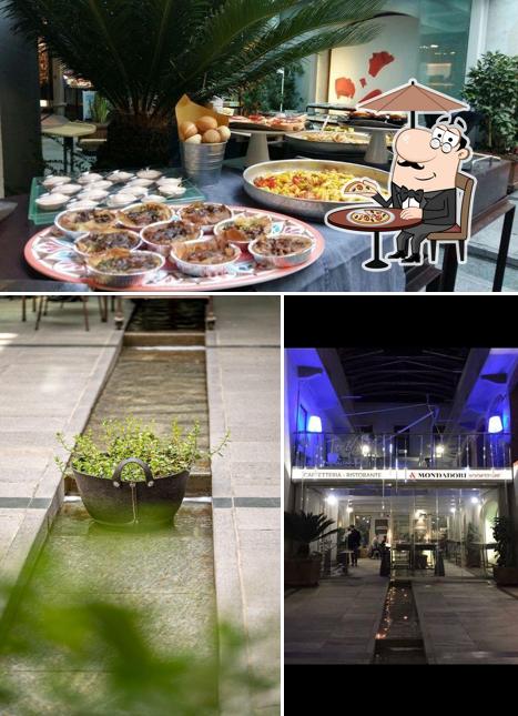 La esterno e cibo del ristorante