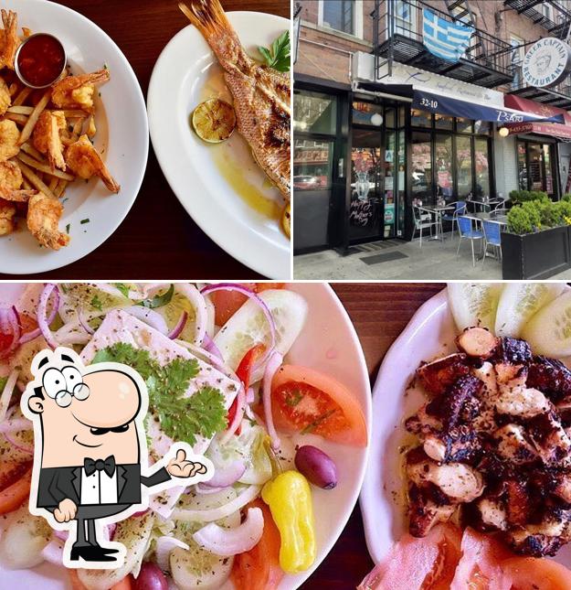 Among different things one can find interior and food at P.S.A Fish Restaurant