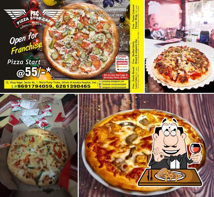 Get pizza at Pizza stop cafe