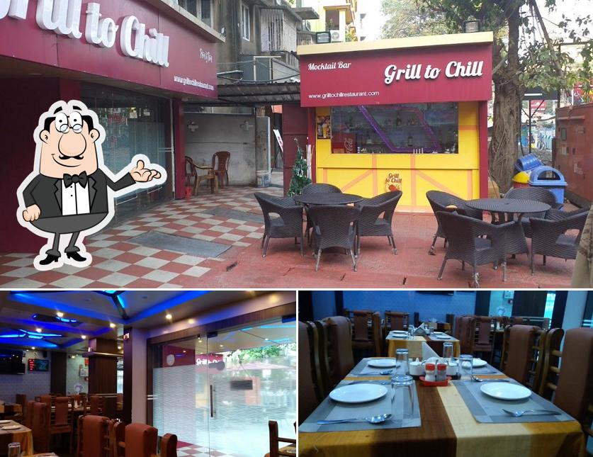 Take a seat at one of the tables at Grill to Chill