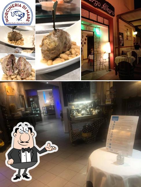 La interni e cibo del ristorante