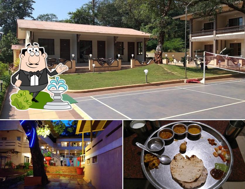 The picture of exterior and food at Royal Hotel Matheran