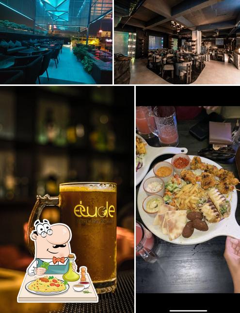 This is the image displaying food and interior at Elude Microbrewery Skybar and D-Night Club